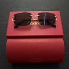 Cartier Gold Rimless Rectangle Metal Eyeglass Frames New With Box. Price: $149.99.