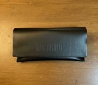 Moschino Black Leather Eyeglasses Case Hard Sleeve Logo Italy Used. Price: $18.99.