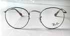 Ray-ban RB3447V Round Metal Eyeglass Frames 2970 Blue On Silver 47MM New W/case. Price: $89.00.