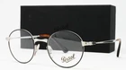 Persol Eyeglasses Men's Silver Black Round Metal Frame 47MM PO2451V 1074 New!. Price: $243.75.