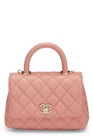 Chanel Pink Quilted Caviar Coco Handle Bag Mini Wgaca Pre-owned. Price: $6500.00.