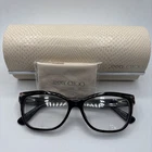 Jimmy Choo JC146 Pue 53-15-140 Eyeglasses Black/leopard Full Rim Frame W/case Pre-owned. Price: $39.99.