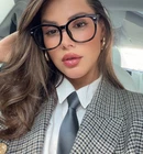 Flat Top Huge Big Oversized Xxl Square "angelina" Eyeglasses Clear Shadz Gafas New. Price: $12.99.