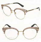 Gucci Authentic Gold Nude Pink Glitter Optical Eyeglasses GG0285O 50M 003 New. Price: $265.06.