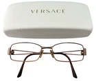 Versace Eyeglasses Frames Mod 1117-B 1013 Brown Rectangular Crystals With Case Pre-owned. Price: $53.99.