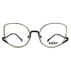 Boz Eyeglasses Frames Honey 0050 Black Shiny Gold Butterfly Cat 52-20-135 New. Price: $299.99.