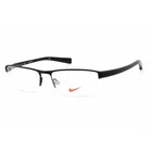 Nike Unisex Eyeglasses Half Rim Satin Black Rectangular Metal 8097 (001) New. Price: $61.10.