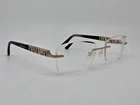 Bvlgari 2184B Gold Black Rhinestone Rimless Eyeglasses Frame Italy 52-17-140 Pre-owned. Price: $85.99.