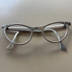 Vintage 1950S Art-craft Aluminum Cat Eye Glasses Frames With Floral Inlay Pre-owned. Price: $23.99.