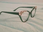 Iris Apfel X Zenni Translucent Jade Green Designer Eyeglasses (readers) Pre-owned. Price: $29.00.
