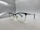 Longchamp LO2146 001 53/16 140 Women Black/ Gold Semi Cat Eyeglasses New. Price: $54.99.