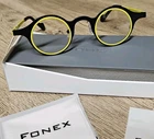 Unisex Round Titanium Eyeglasses Frame Black/ Yellow 39/27/150 Fonex New. Price: $33.99.