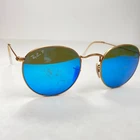 Ray Ban Eyeglasses, Frames Only, Rb 3447 Round Metal 112-4L, 50-21-145, Gold Pre-owned. Price: $39.00.