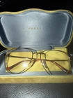 Gucci Round Full Rim Metal Eyeglasses Frames, Gold Solid Unisex Adults Pre-owned. Price: $130.00.