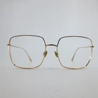 Christian Dior Gold Square Eyeglass Frames 56-17-145 Ddb Cd Logo Metal Eyewear Pre-owned. Price: $159.99.